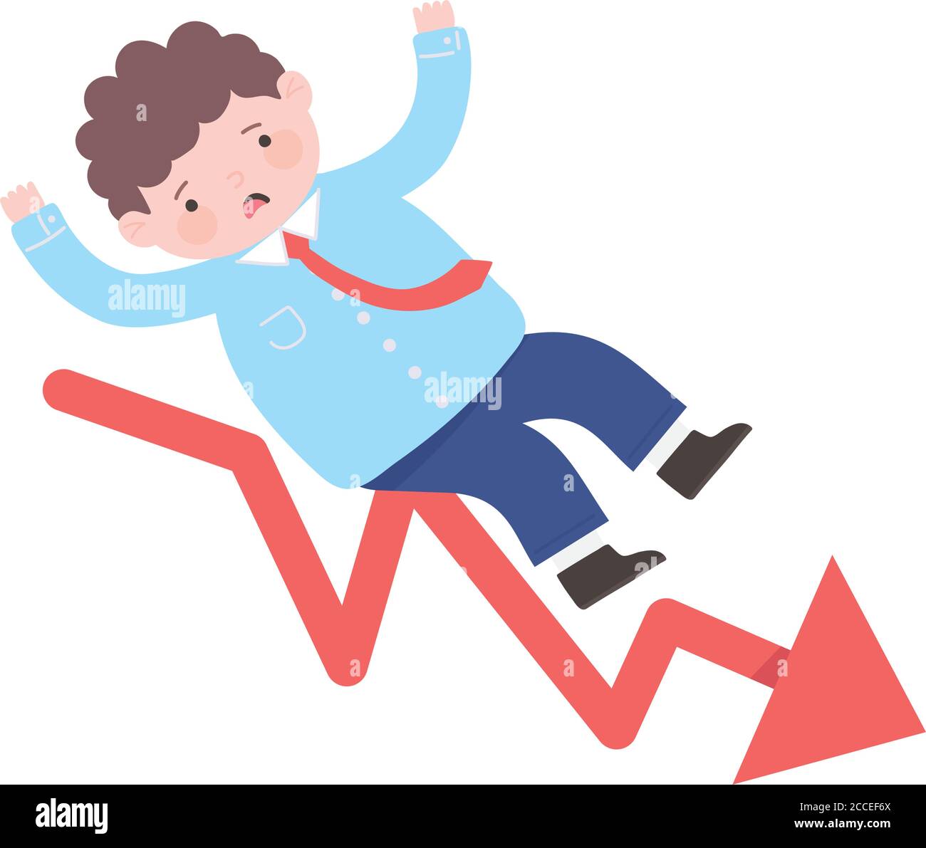 bankruptcy falling sad businessman character business financial vector ...