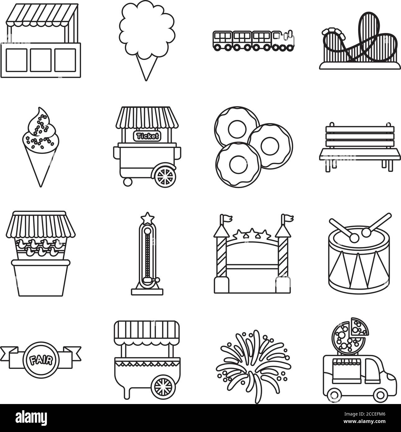 bundle of fair entertainment set icons vector illustration design Stock ...
