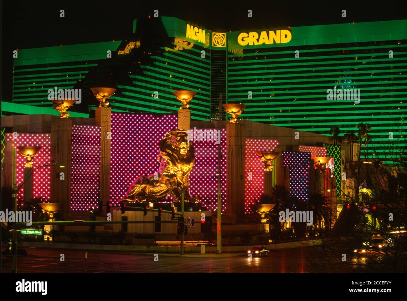 Las Vegas, Nevada.  MGM Grand Hotel and Casino, Corner of South Las Vegas Boulevard and Tropicana Avenue. Stock Photo