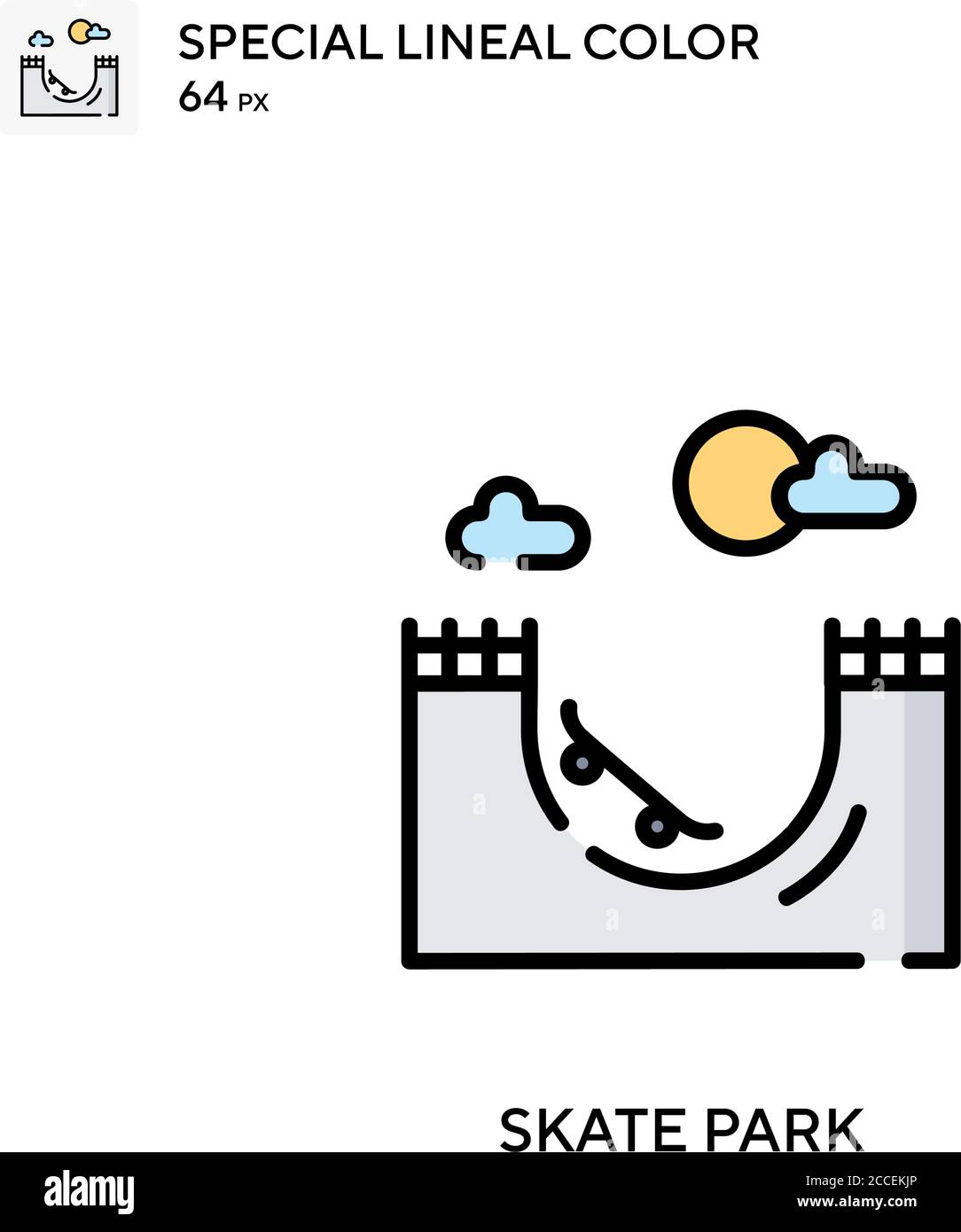 Skate park Special lineal color icon. Illustration symbol design ...
