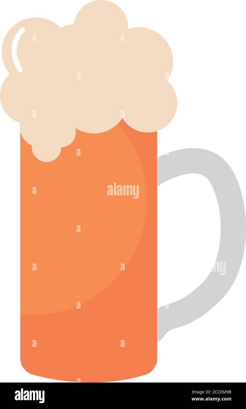 beer mug icon over white background, flat style, vector illustration