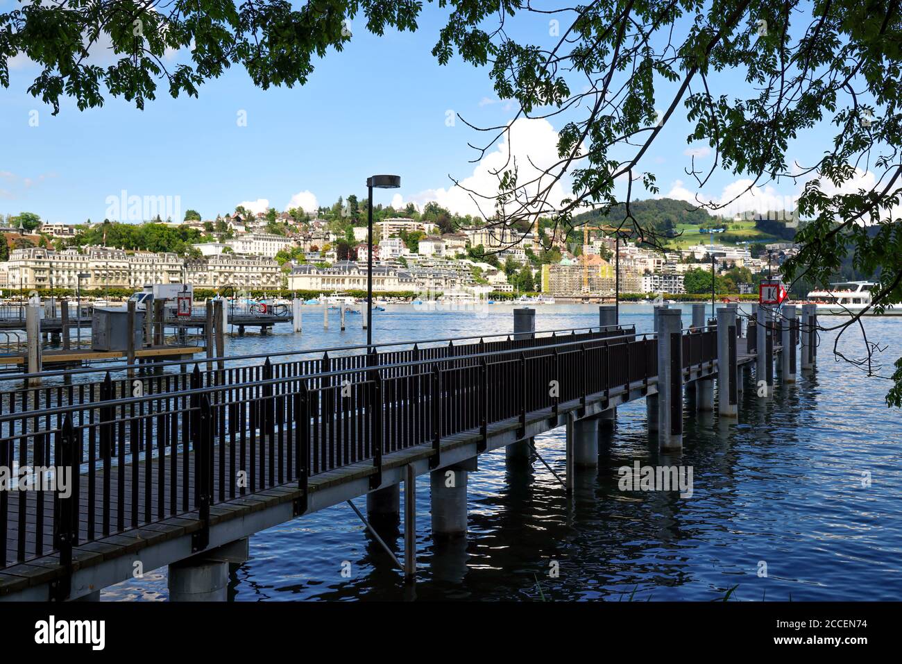 Inseli Quay district at Lake Lucerne in Switzerland Stock Photo