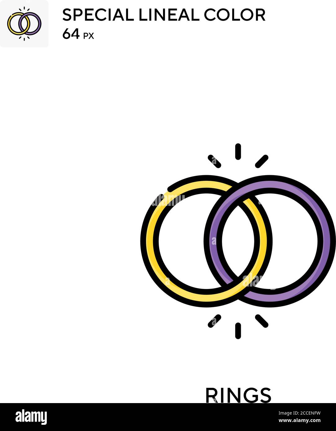 Rings Special lineal color icon. Illustration symbol design template ...