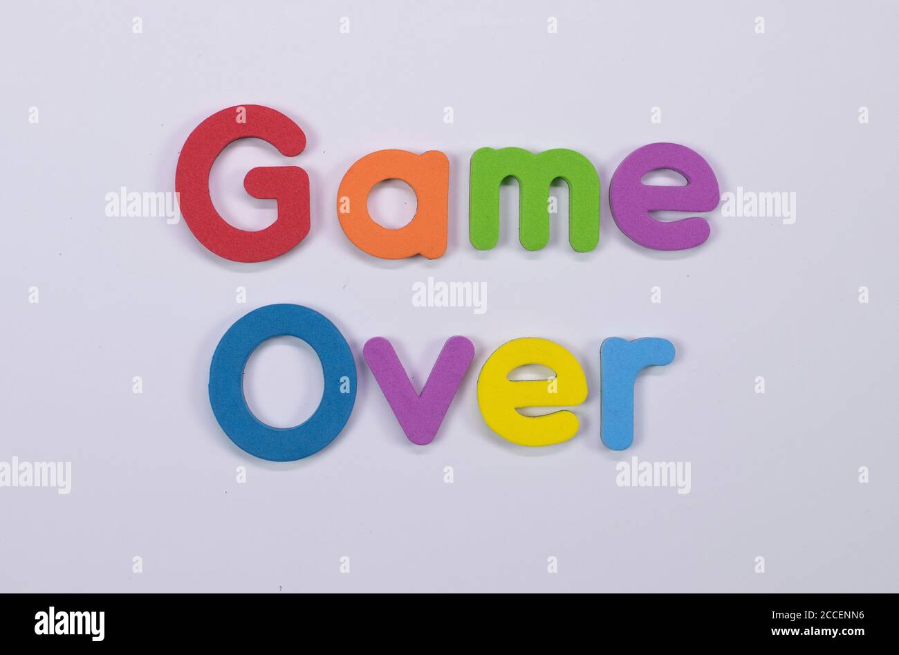 'Game Over' written with color sponge Stock Photo