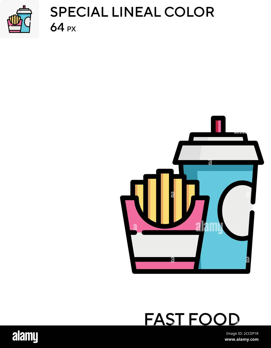 Fast food Special lineal color icon. Illustration symbol design ...