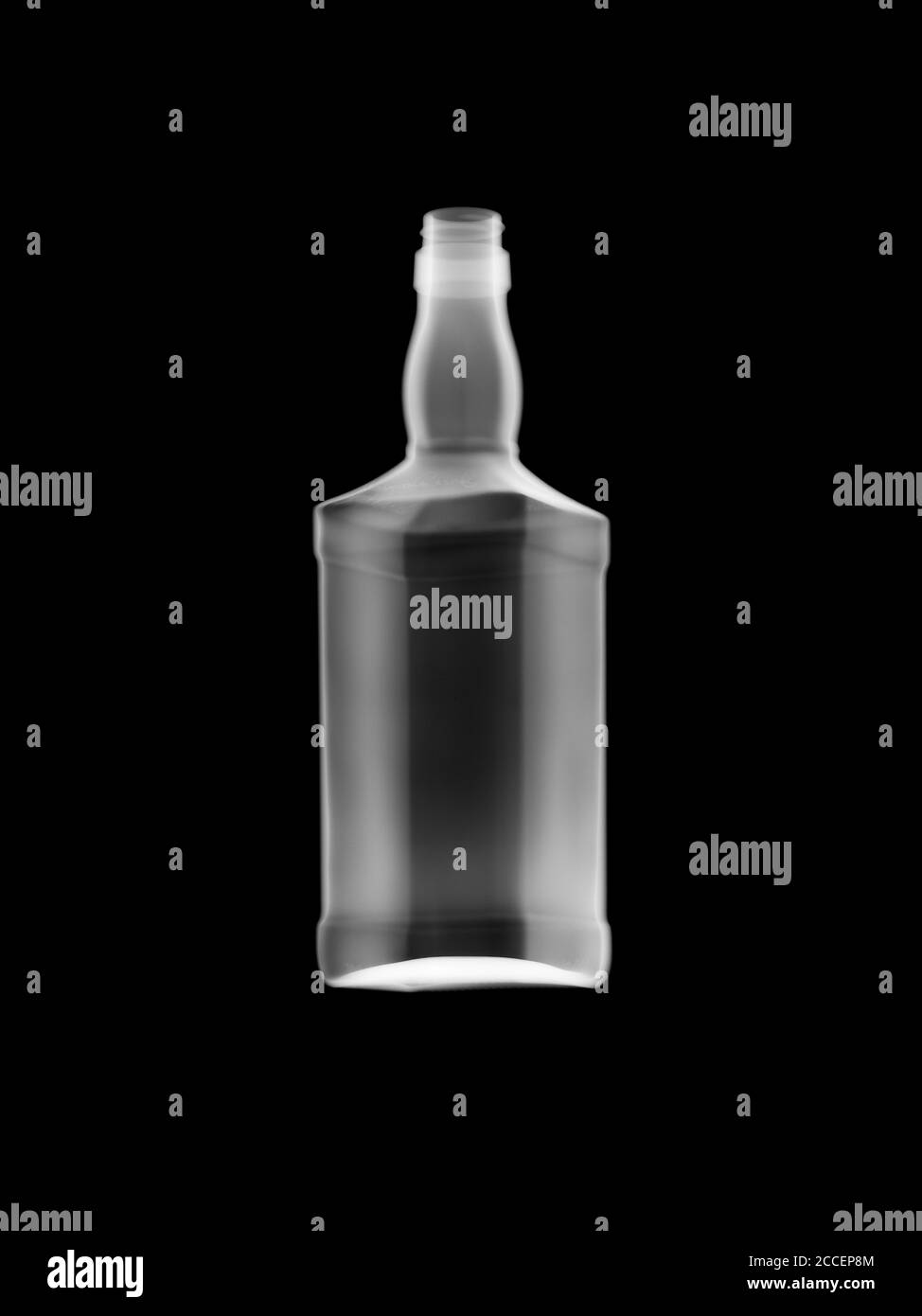 Whiskey bottle, X-ray Stock Photo