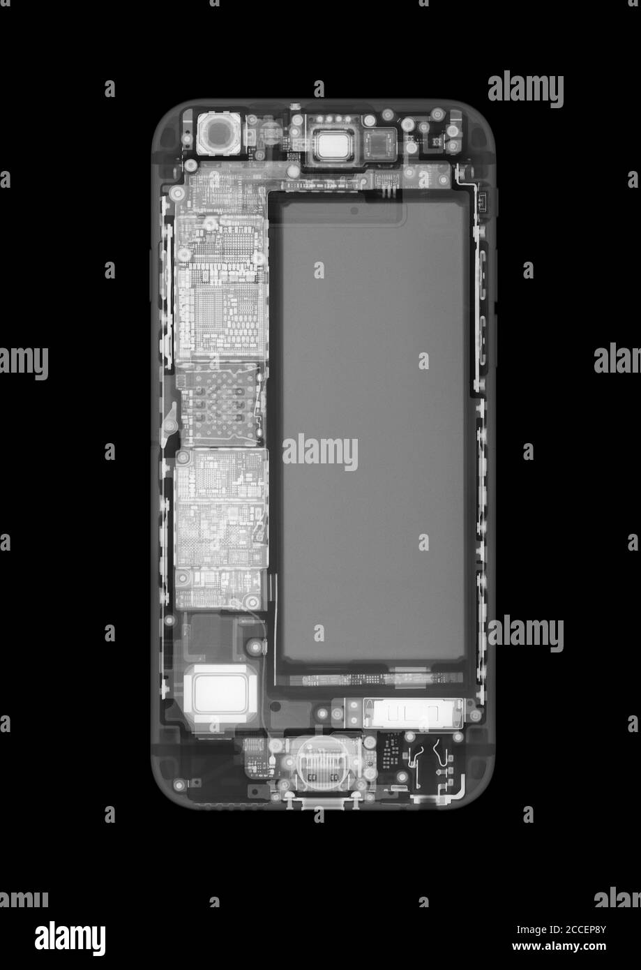 Smart phone, X-ray Stock Photo