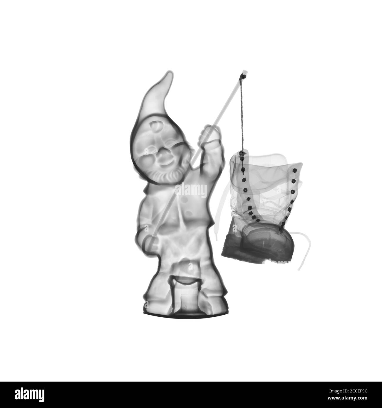 Garden gnome, X-ray Stock Photo