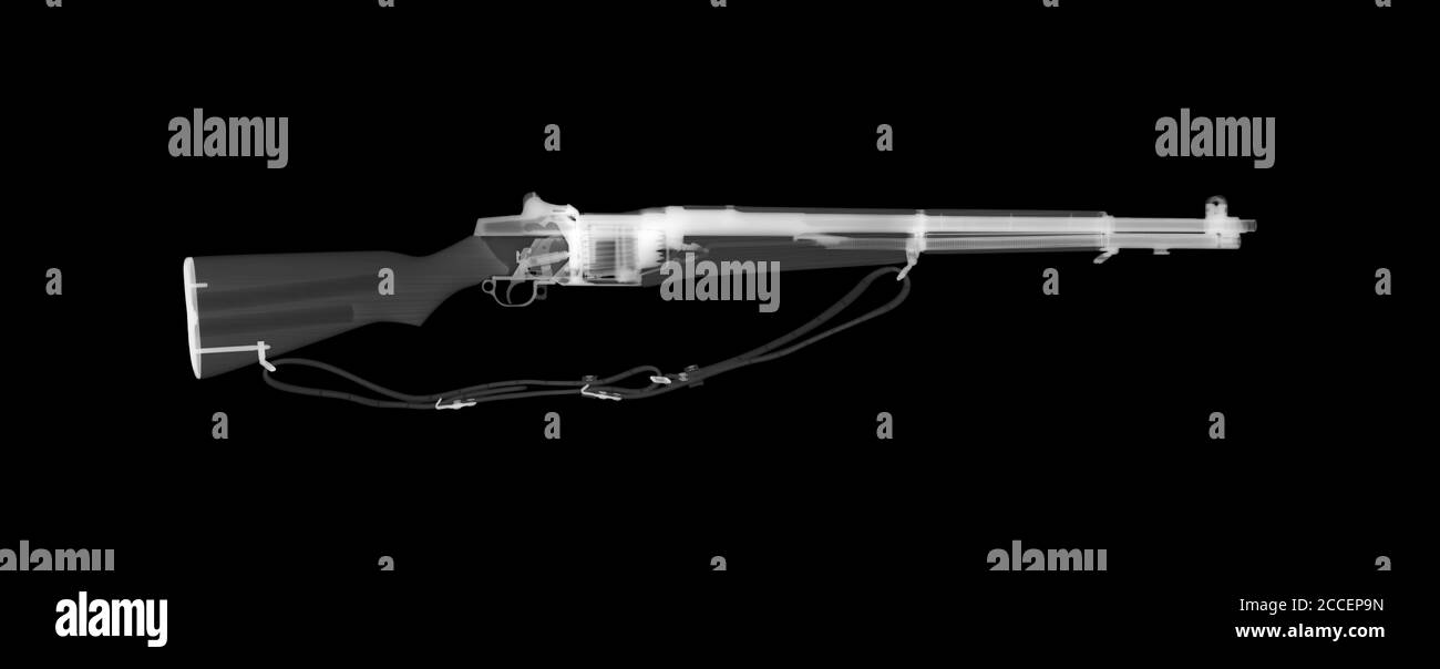 M1 Garand semi-automatic rifle, X-ray Stock Photo