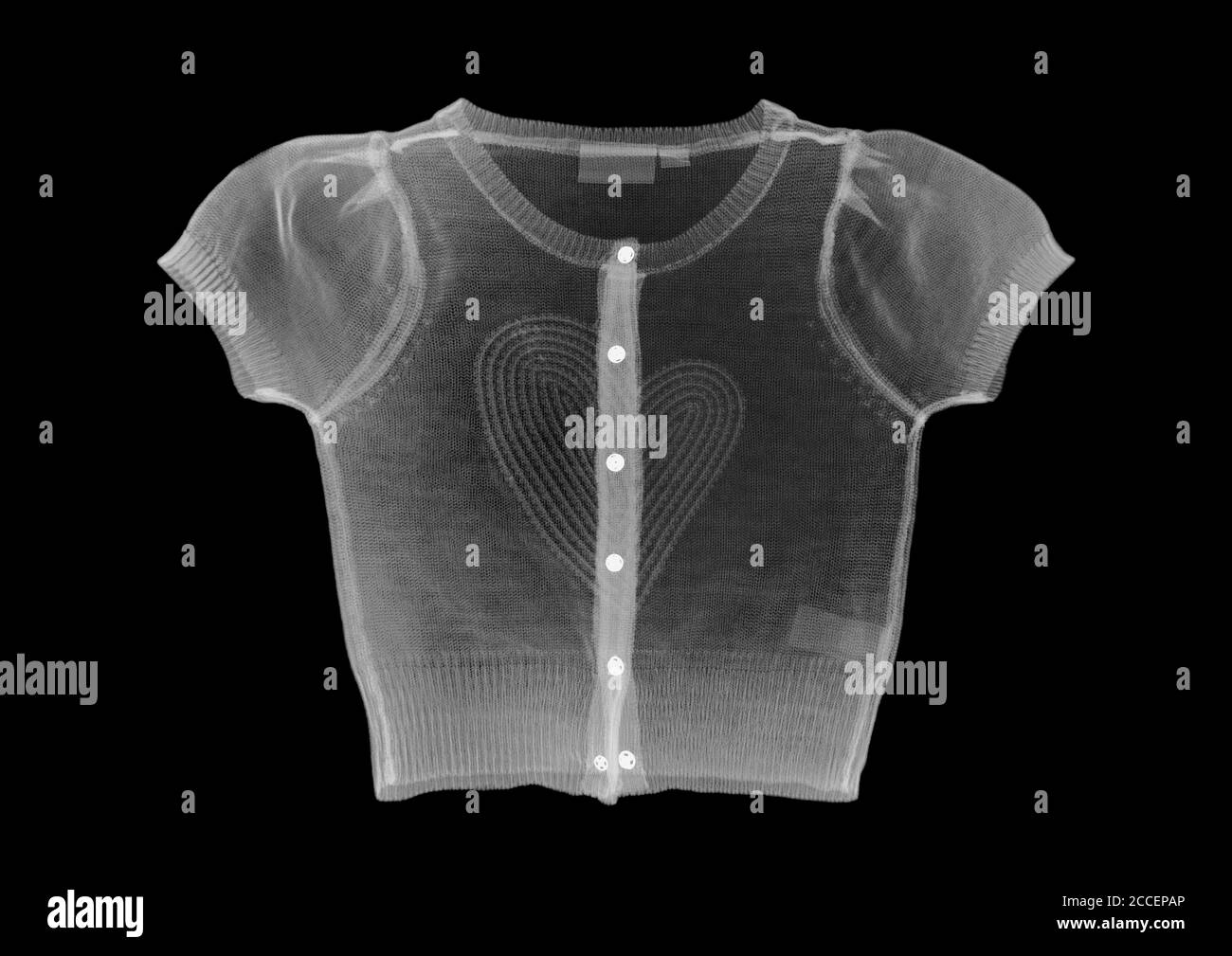 Knitted cardigan, X-ray Stock Photo