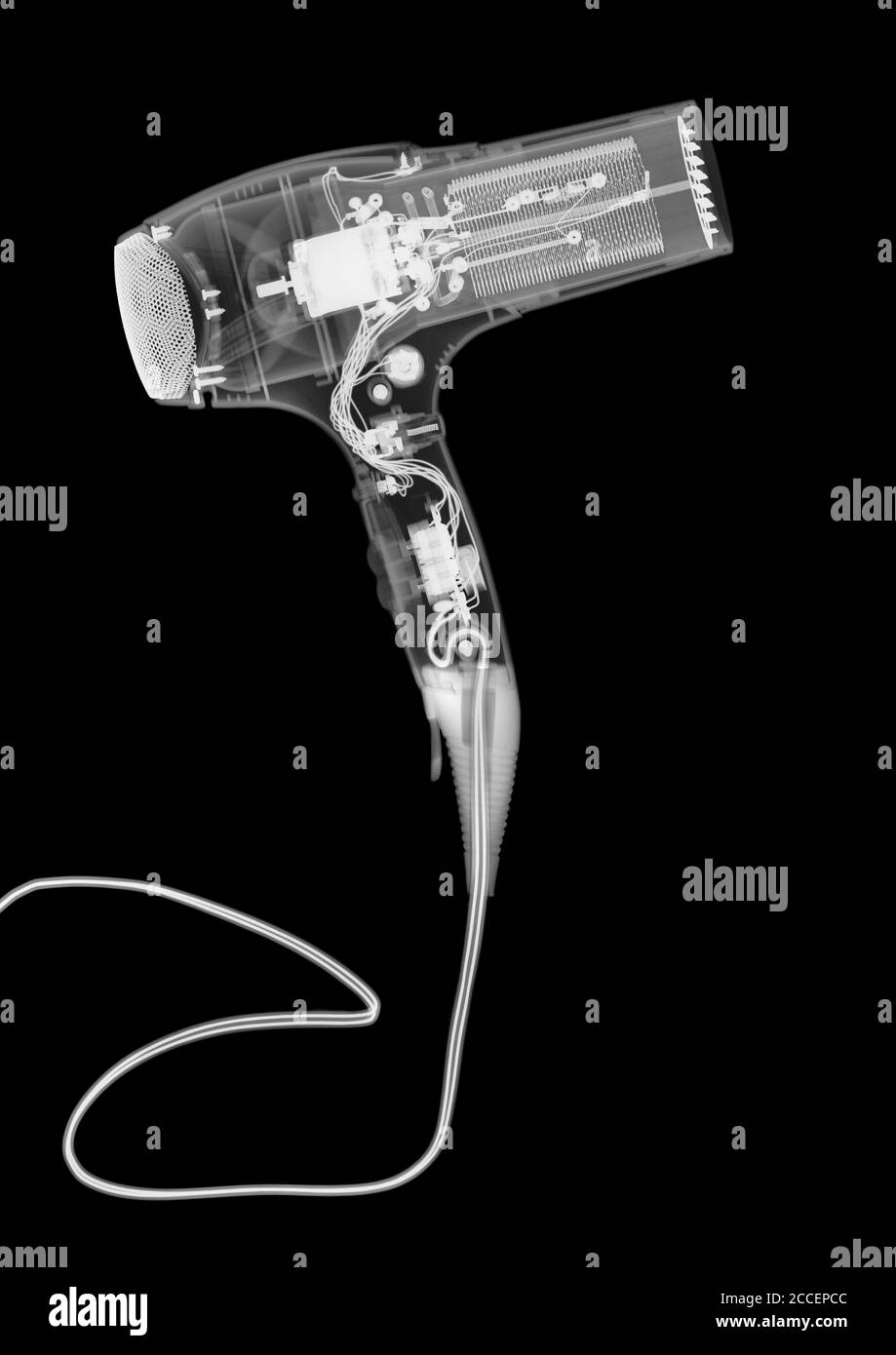 Hair dryer, X-ray Stock Photo