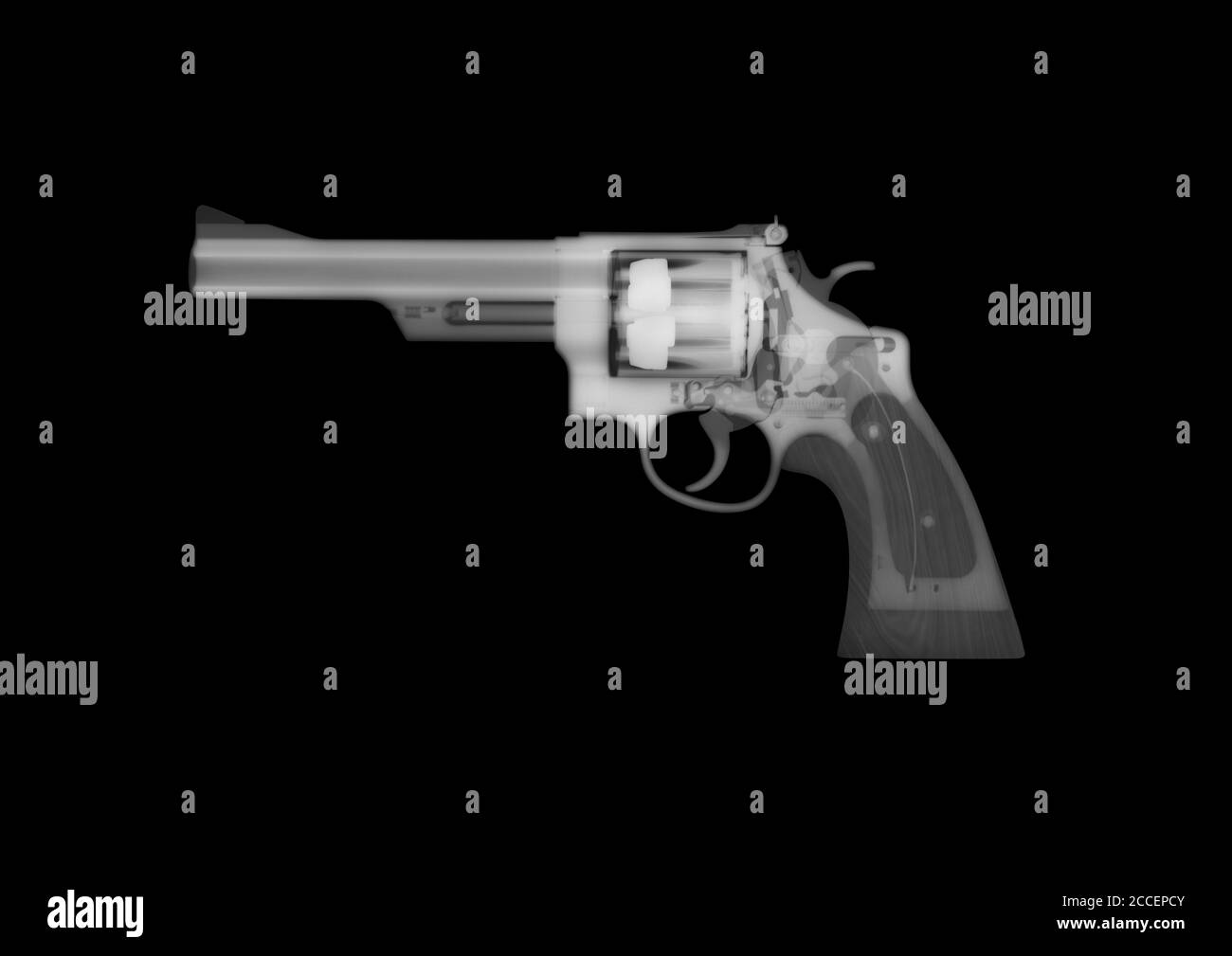 Magnum hand gun, X-ray Stock Photo