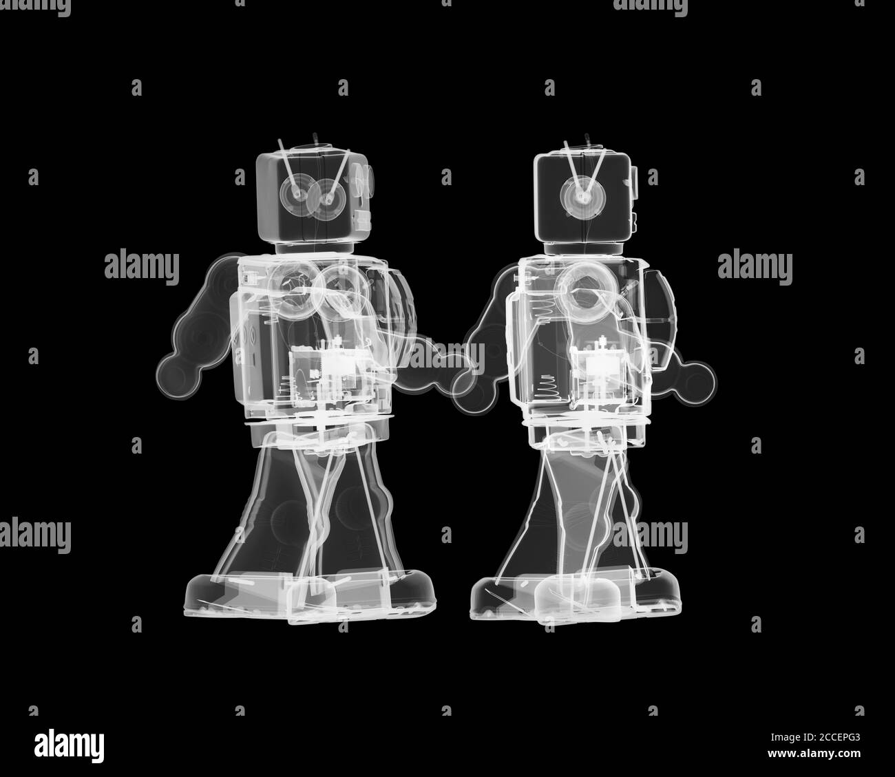 Toy robots, X-ray Stock Photo