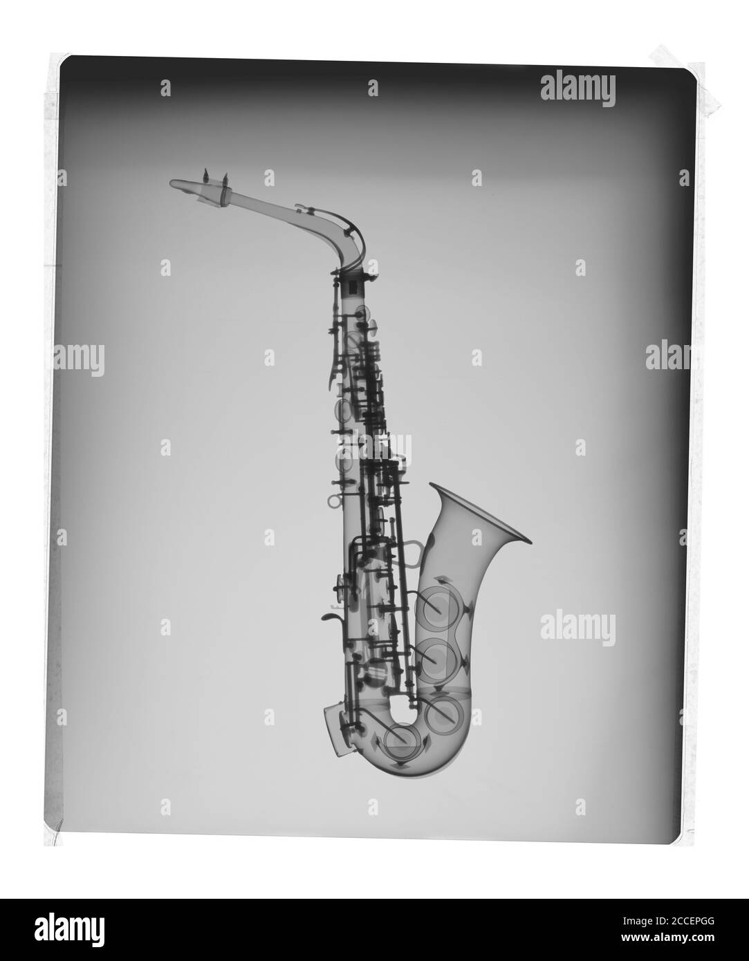 Saxophone, X-ray Stock Photo