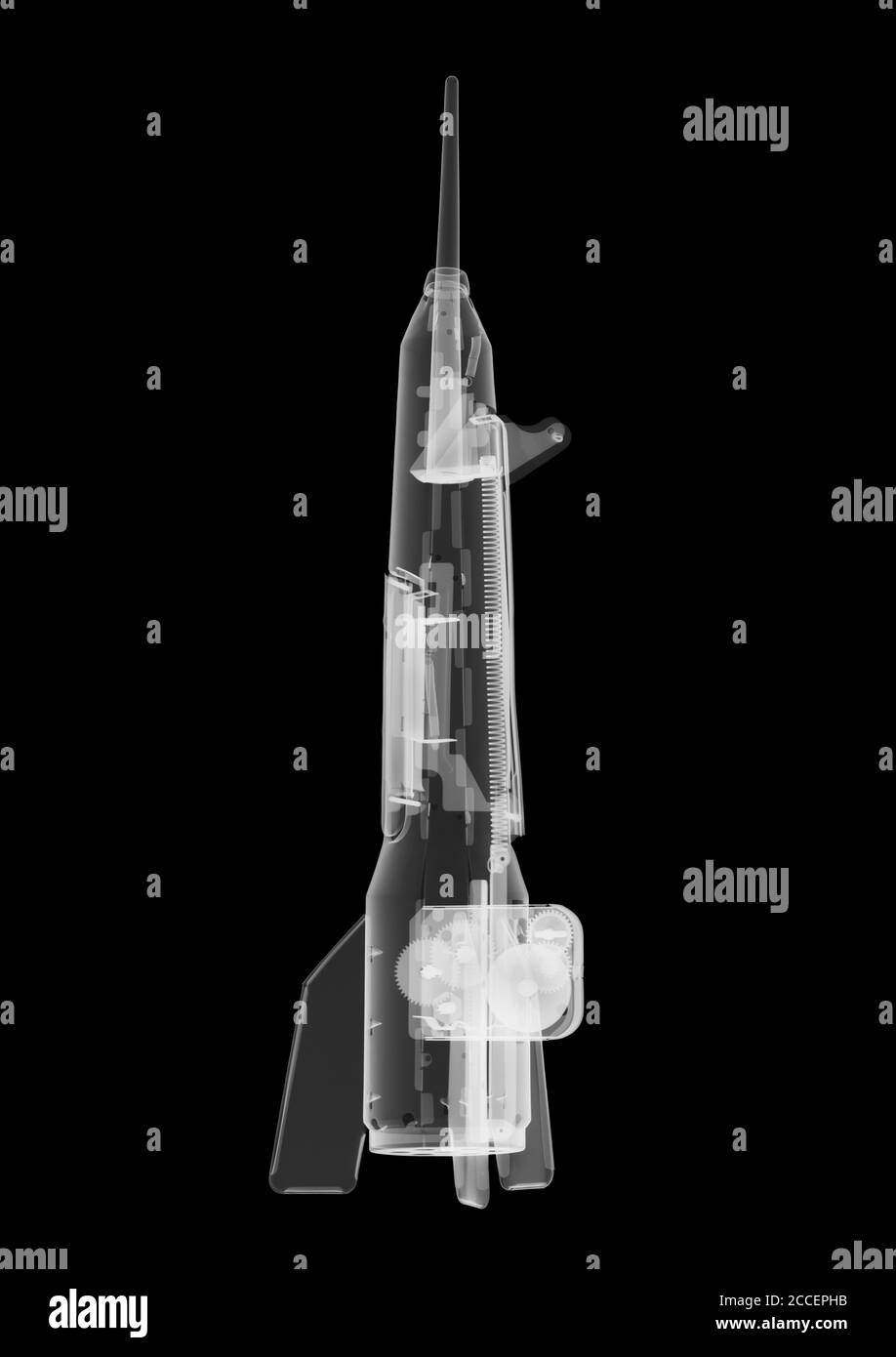 Toy rocket, X-ray Stock Photo