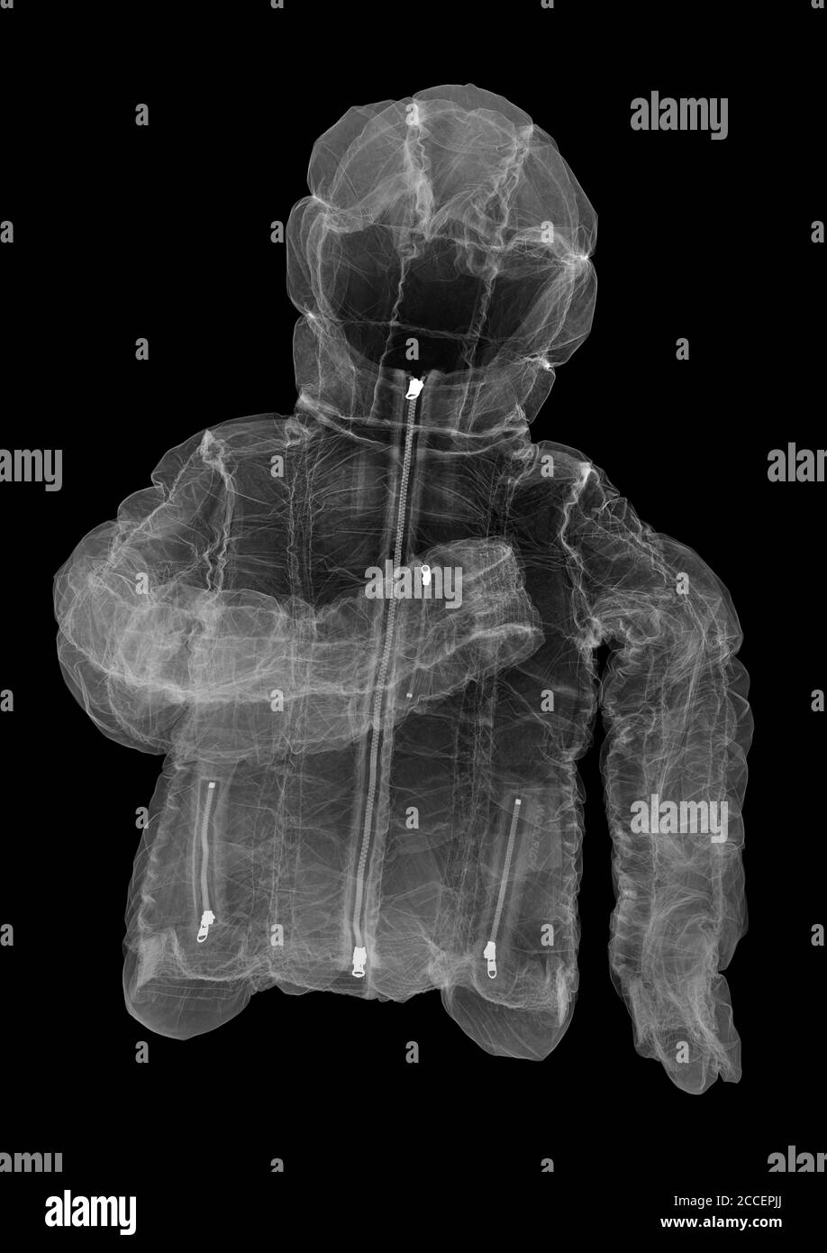 Puffa jacket, X-ray Stock Photo