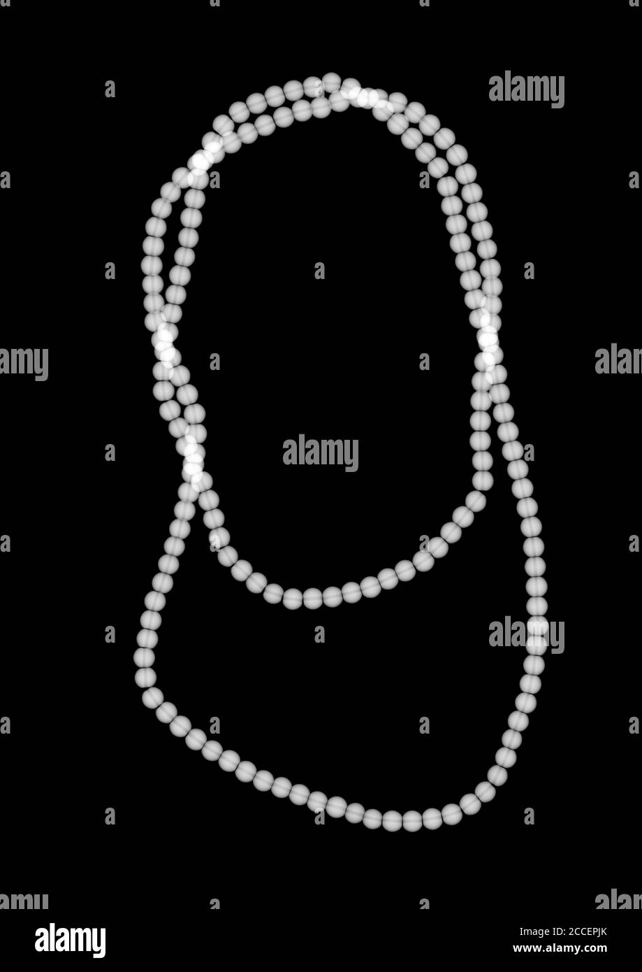 Pearl necklace, X-ray Stock Photo