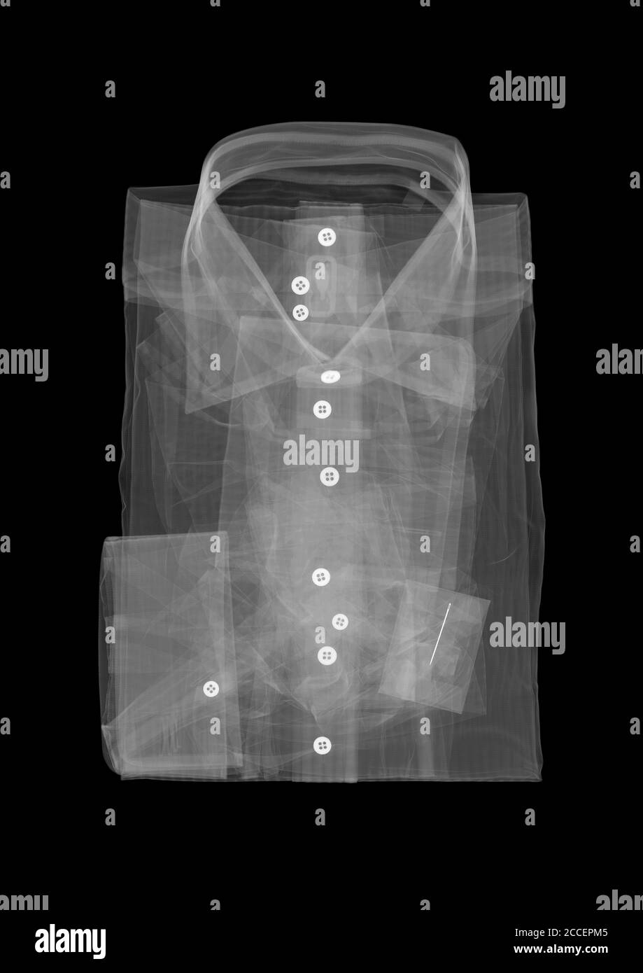 Folded shirt, X-ray Stock Photo
