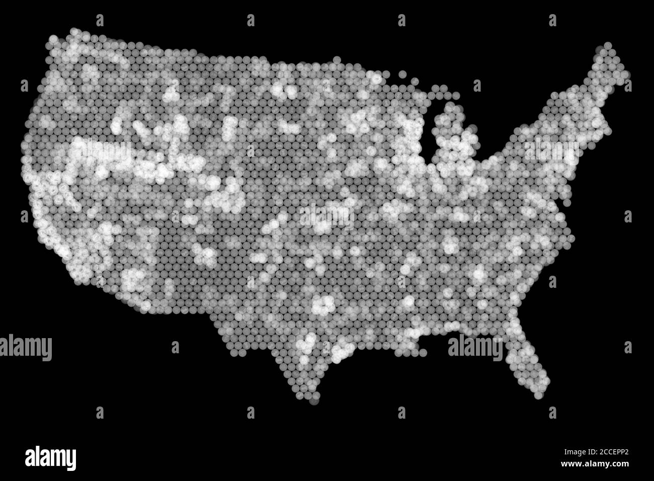 USA coin map, X-ray Stock Photo