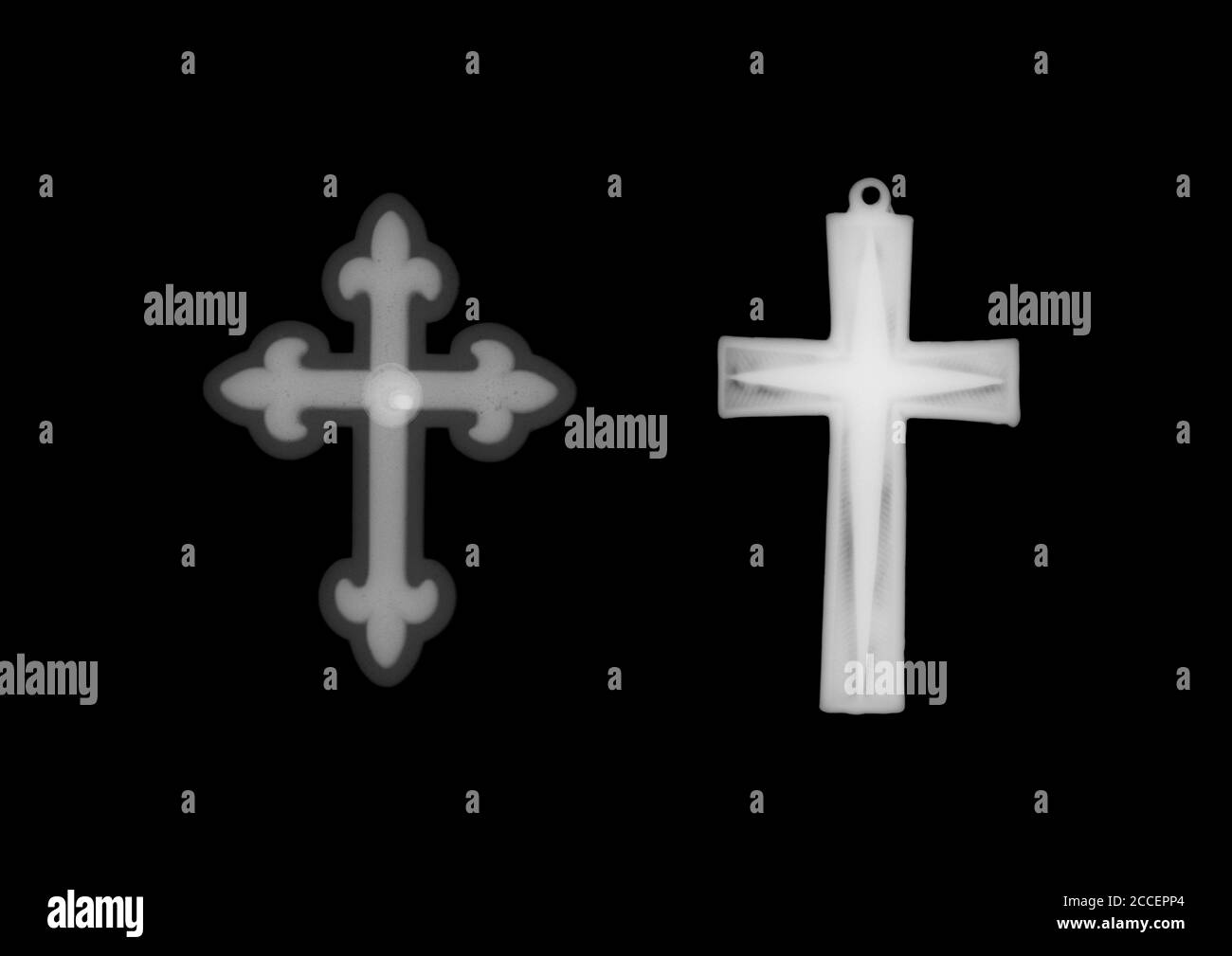 Crucifixes, X-ray Stock Photo