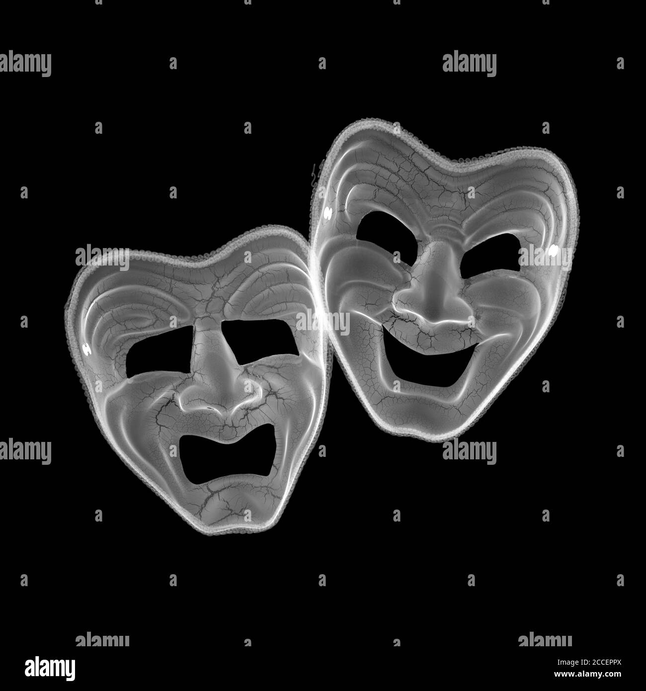 Theatre masks, X-ray Stock Photo
