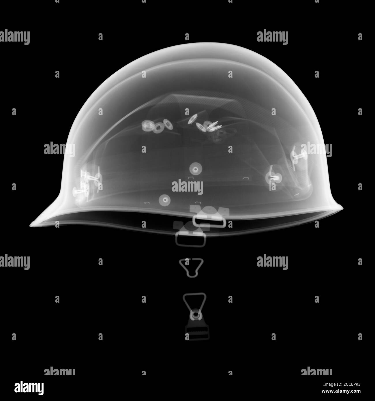 Army helmet, X-ray Stock Photo