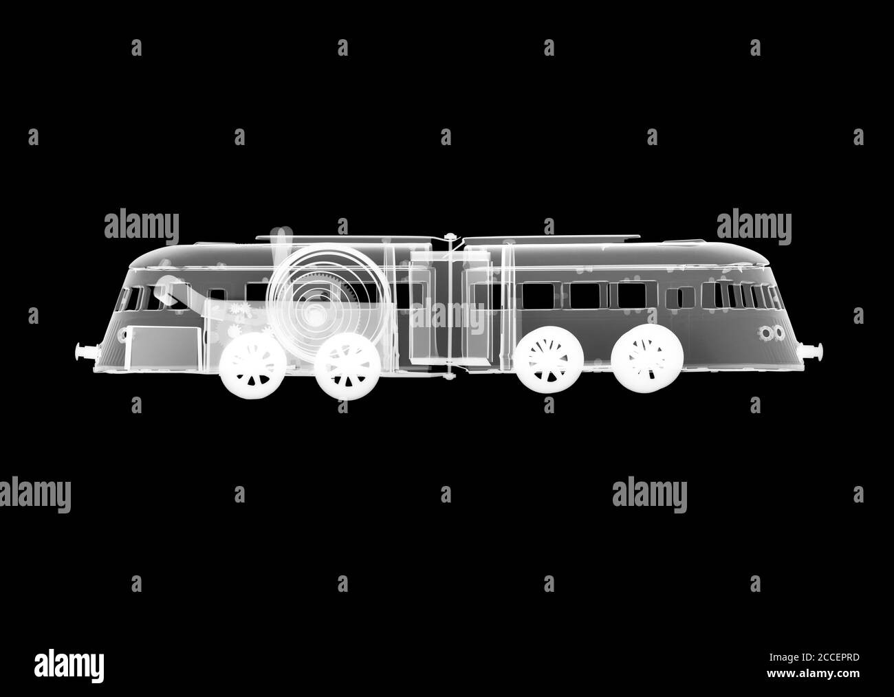 Toy tram, X-ray Stock Photo