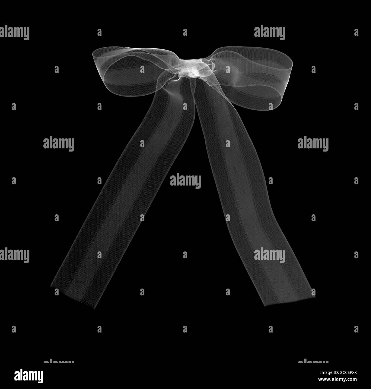 Ribbon bow, X-ray Stock Photo