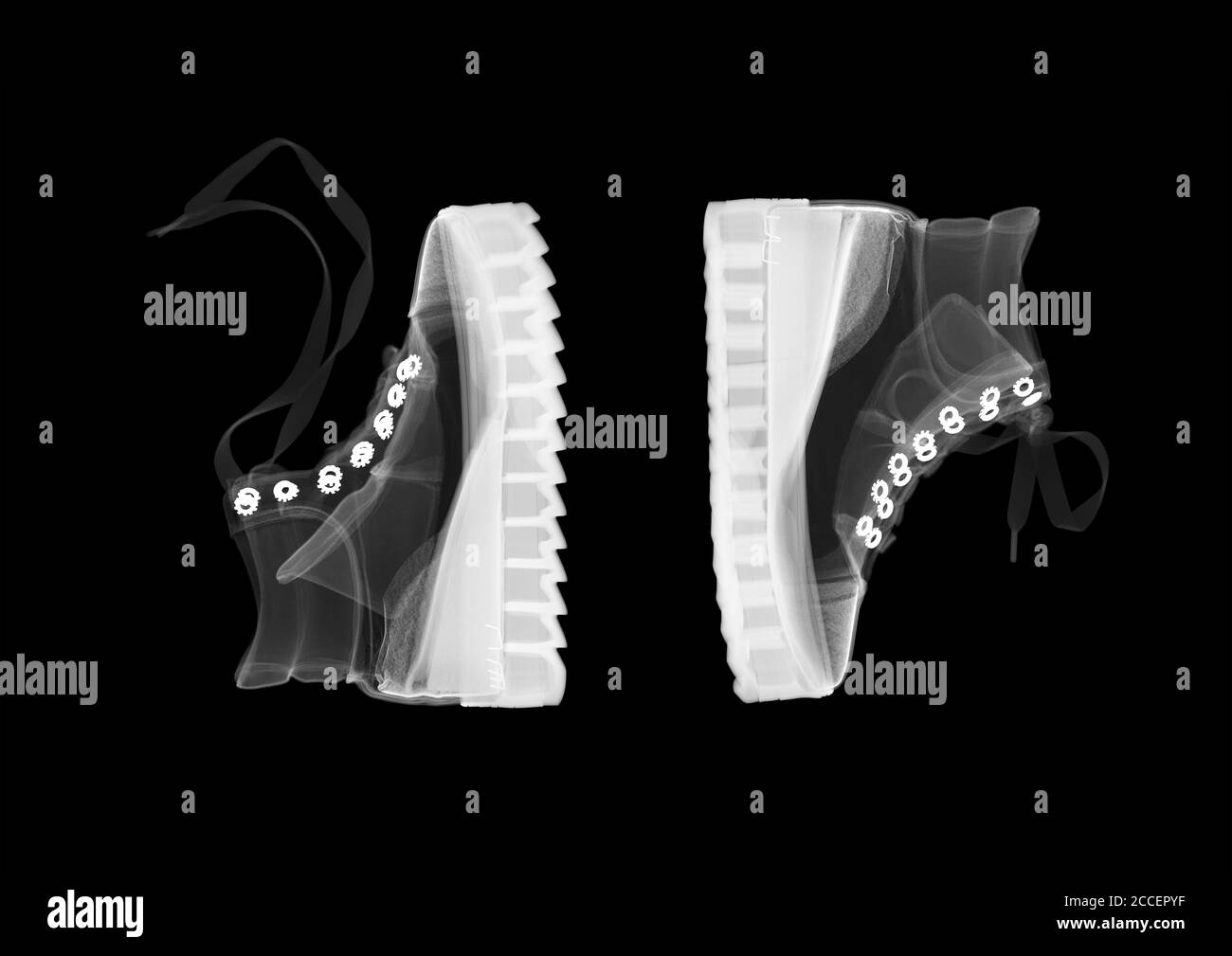 Wedge ankle boots, X-ray Stock Photo