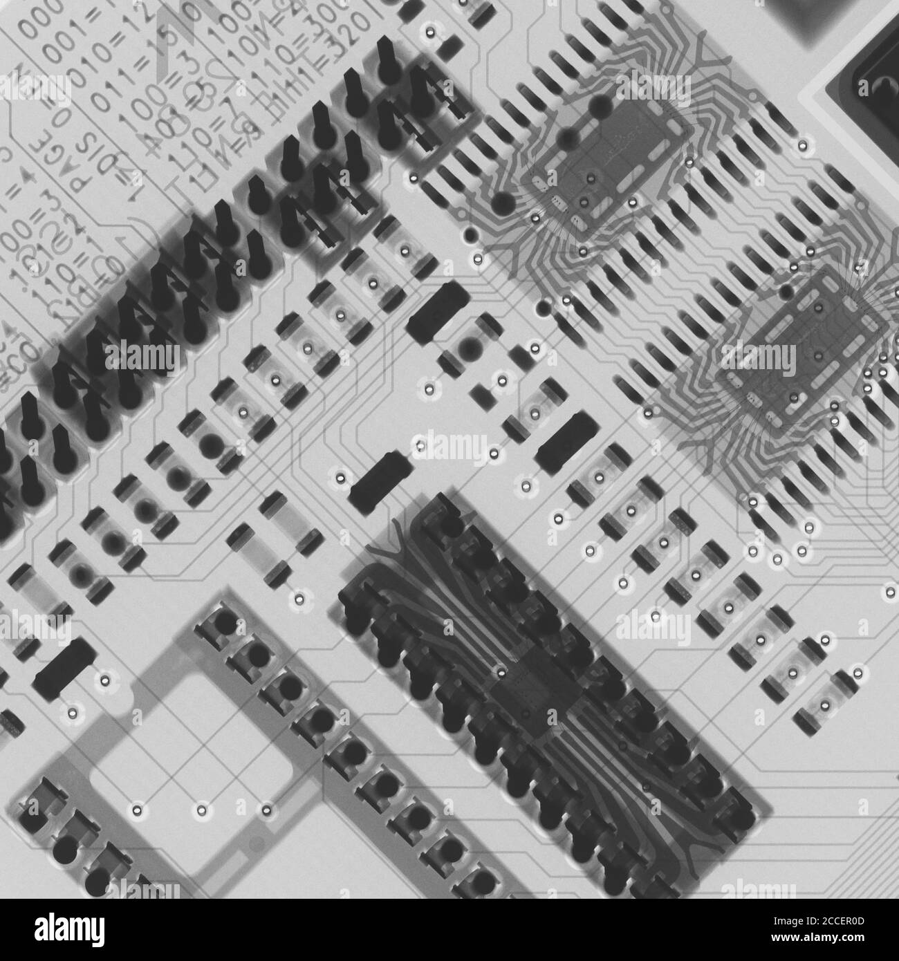 Circuit board, X-ray Stock Photo