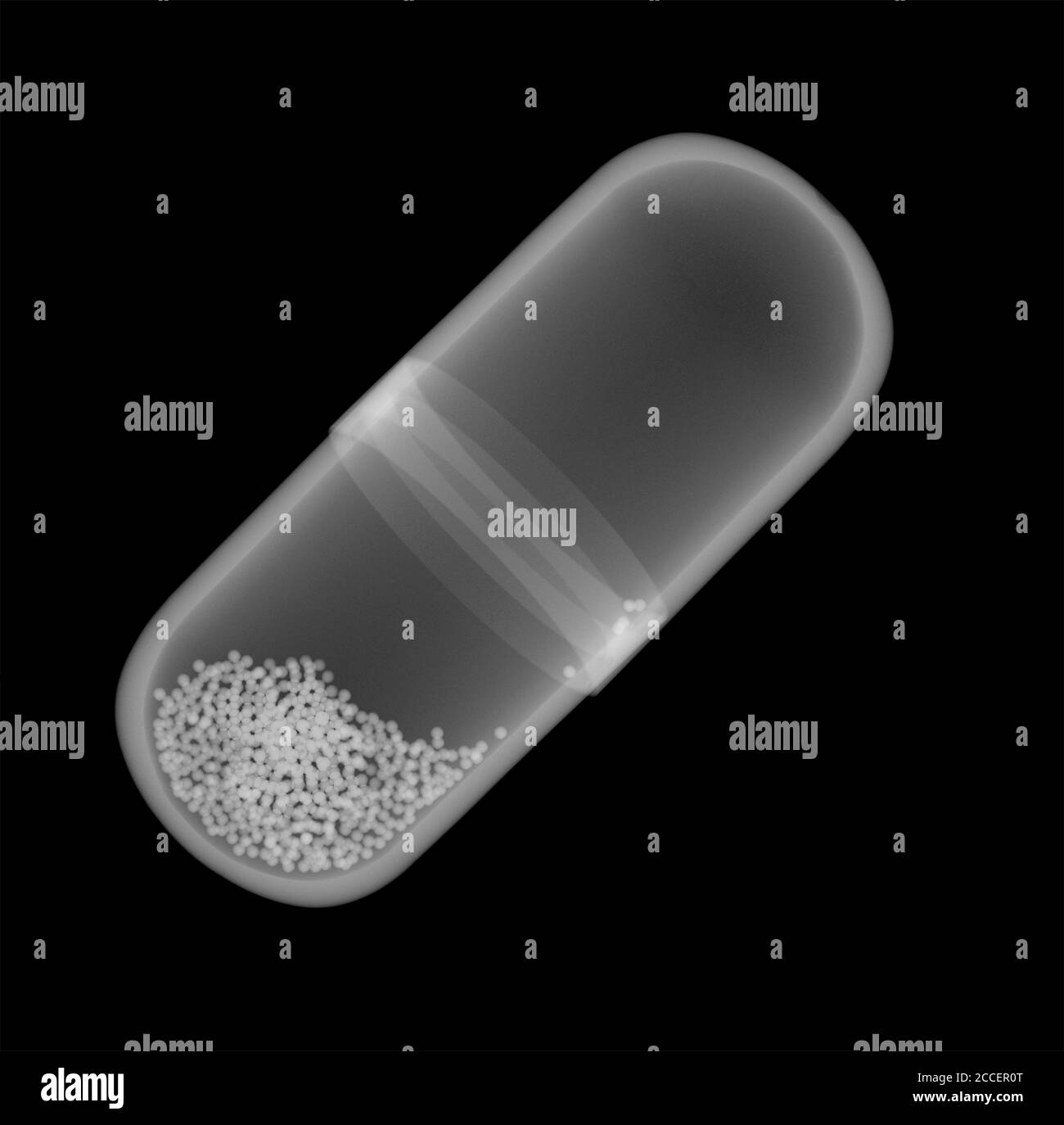 Drug capsule, X-ray Stock Photo