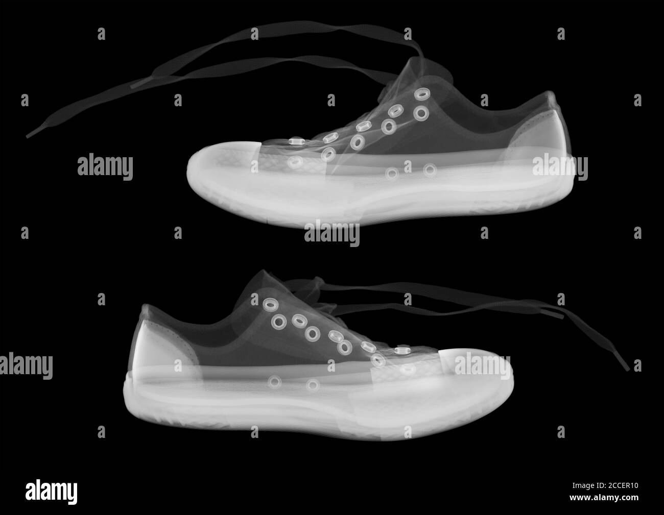 Sneaker footwear, X-ray Stock Photo