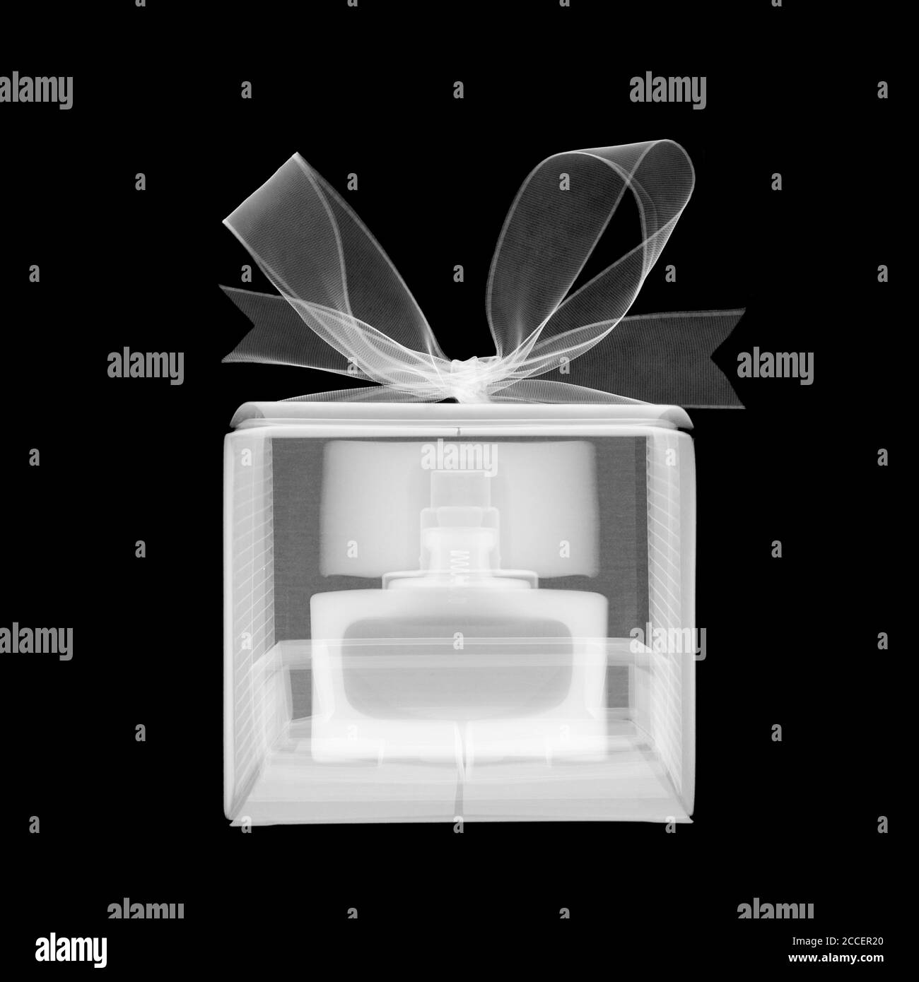 Boxed perfume, X-ray Stock Photo