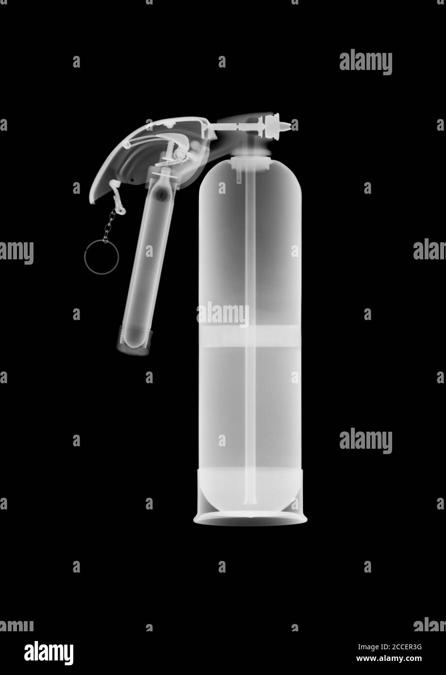 Fire extinguisher, X-ray Stock Photo