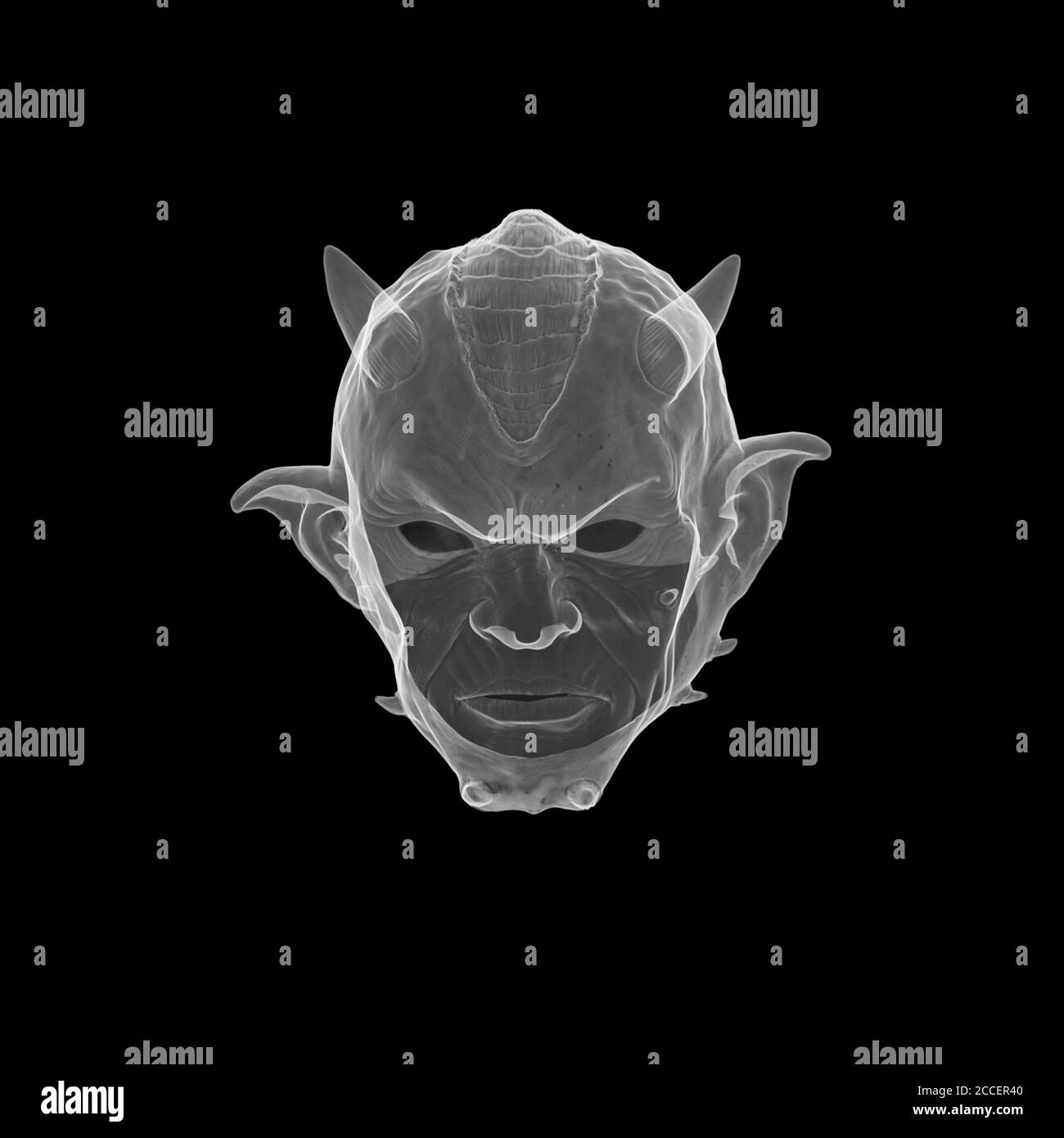 Devil mask, X-ray Stock Photo