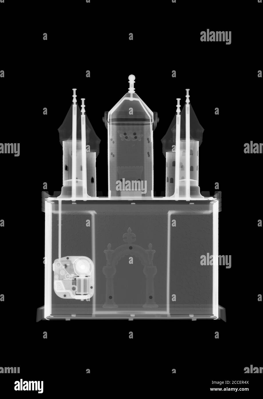 Synagogue toy music box, X-ray Stock Photo