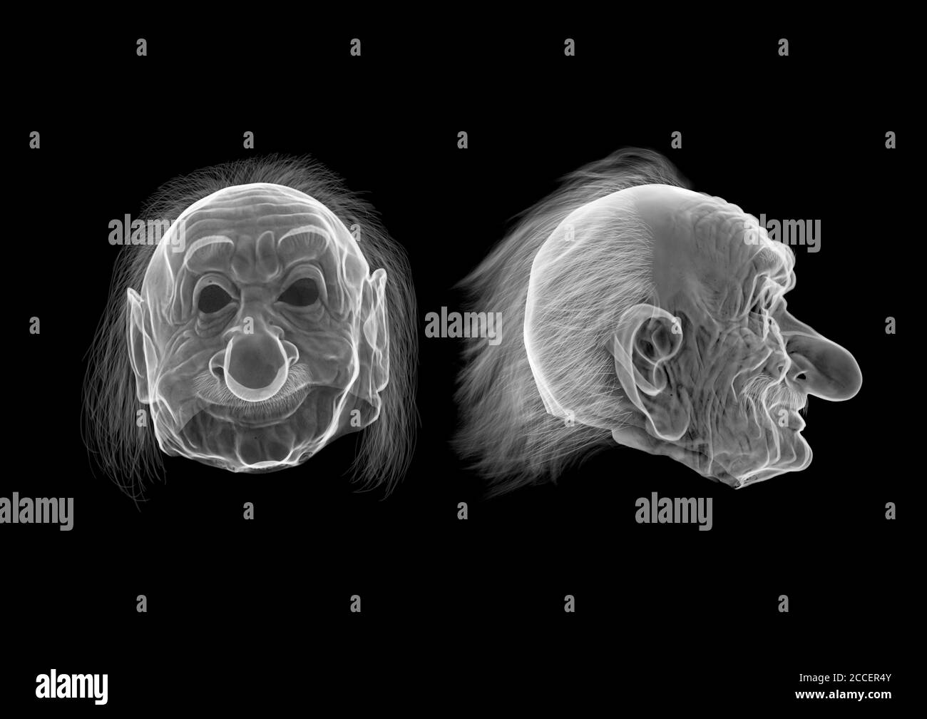 Einstein mask, X-ray Stock Photo
