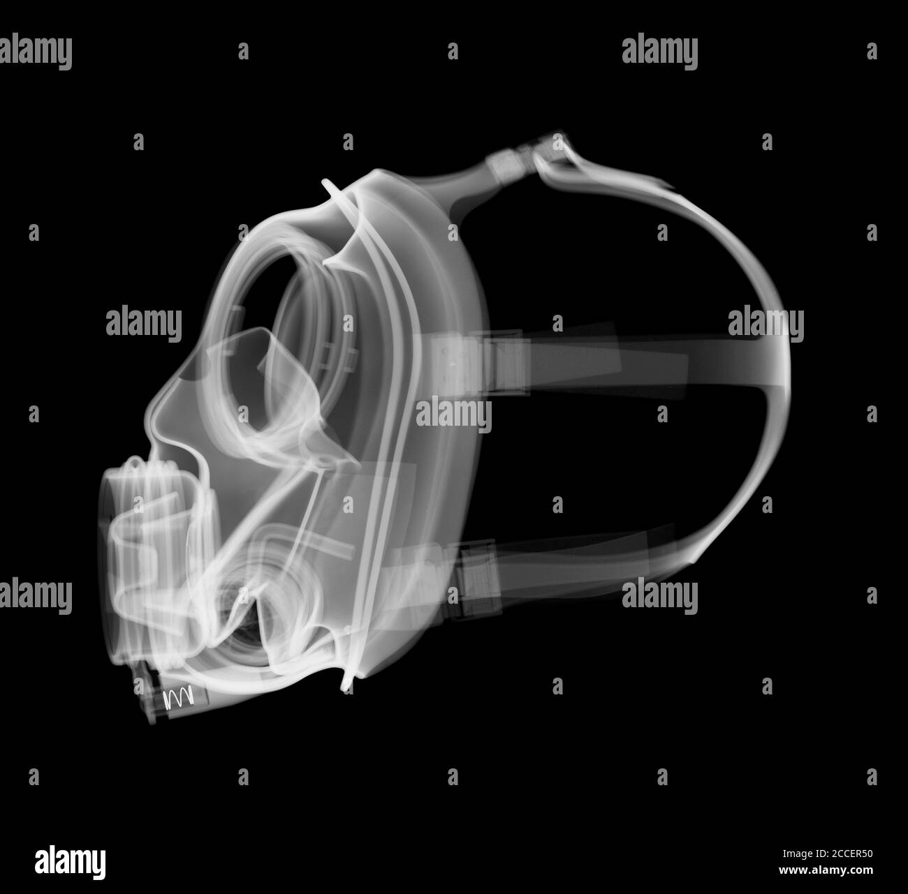 Gas mask, X-ray Stock Photo