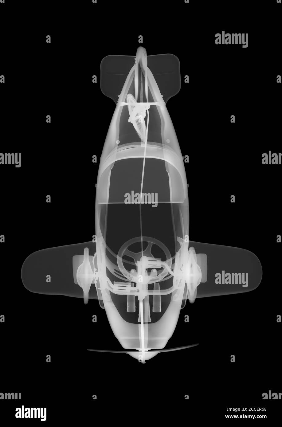 Toy pedal plane, X-ray Stock Photo