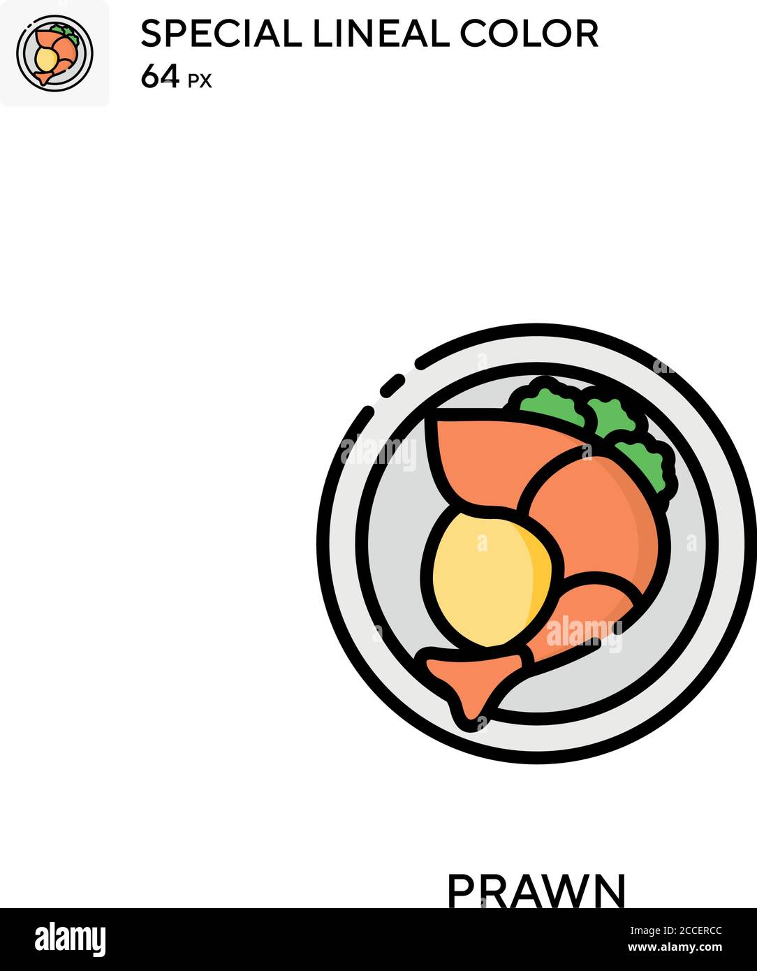 Prawn Special lineal color icon. Illustration symbol design template ...