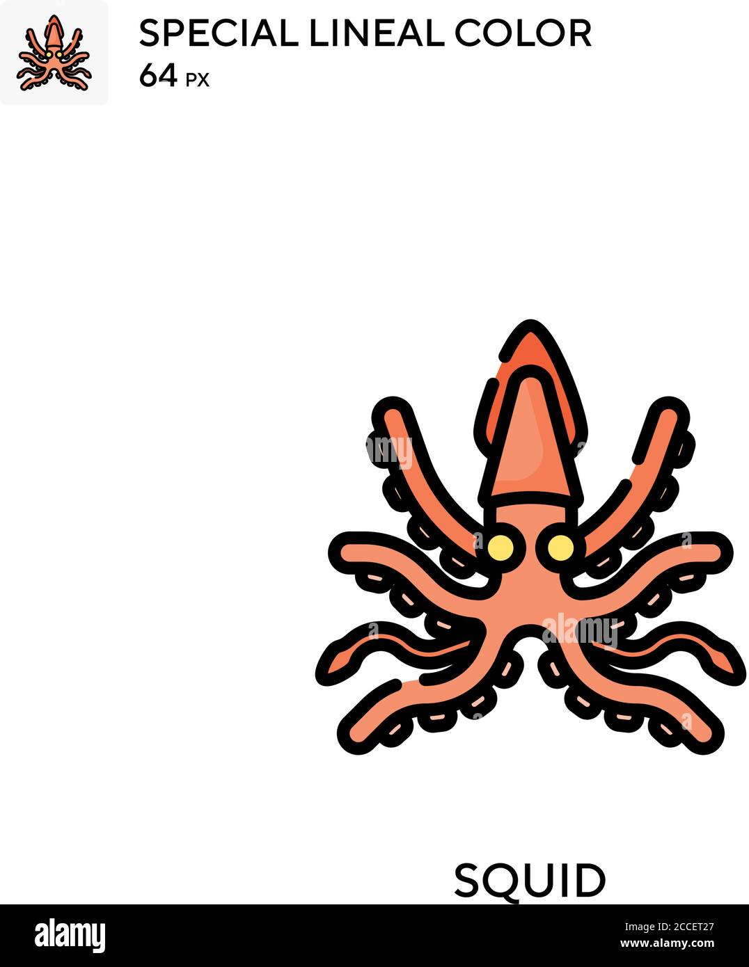 Squid Special lineal color icon. Illustration symbol design template ...