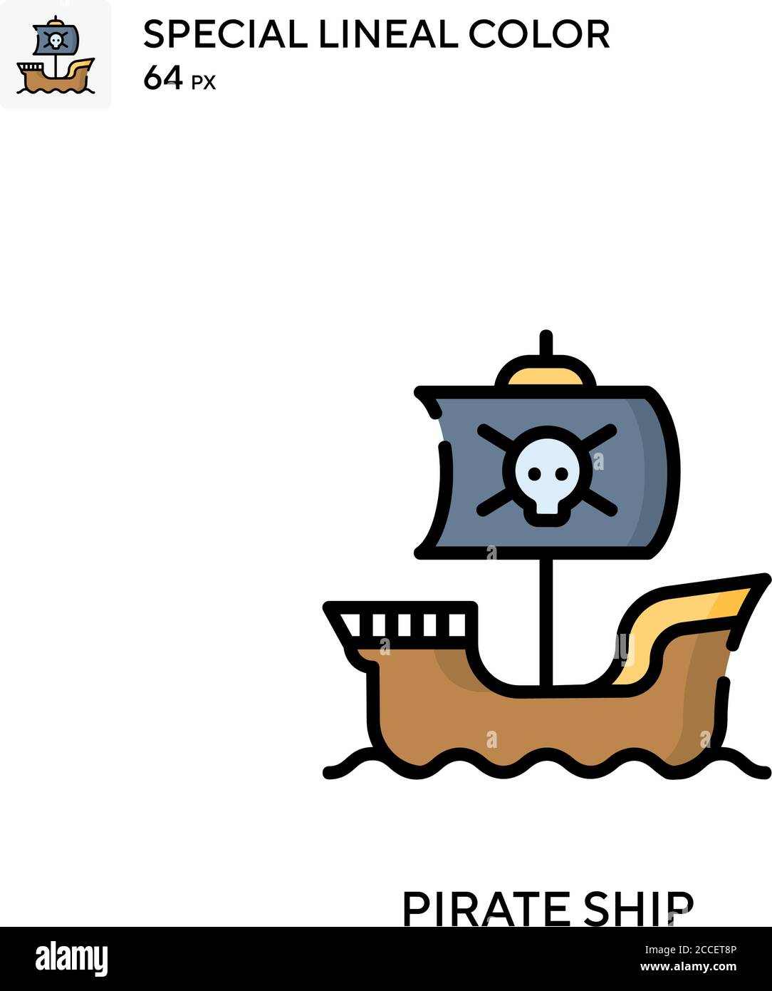 Pirate ship Special lineal color icon. Illustration symbol design ...