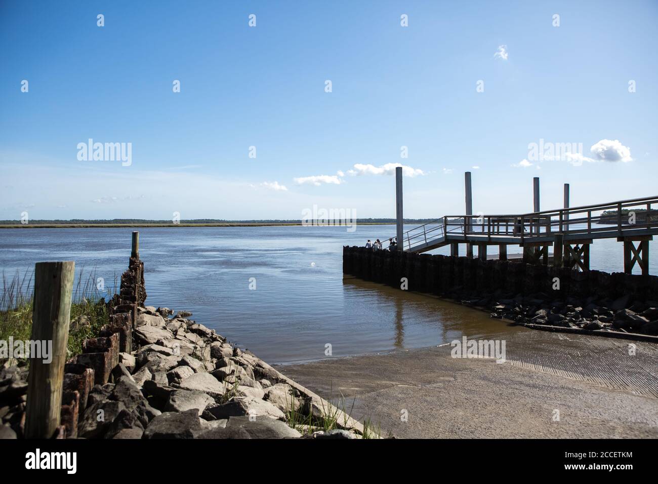 Boat Ramp and Dock in Crooked River State Park in Stock Photo