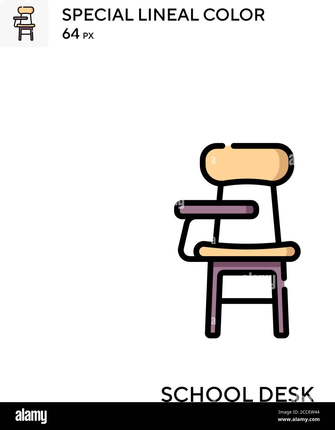 School desk Special lineal color icon. Illustration symbol design ...