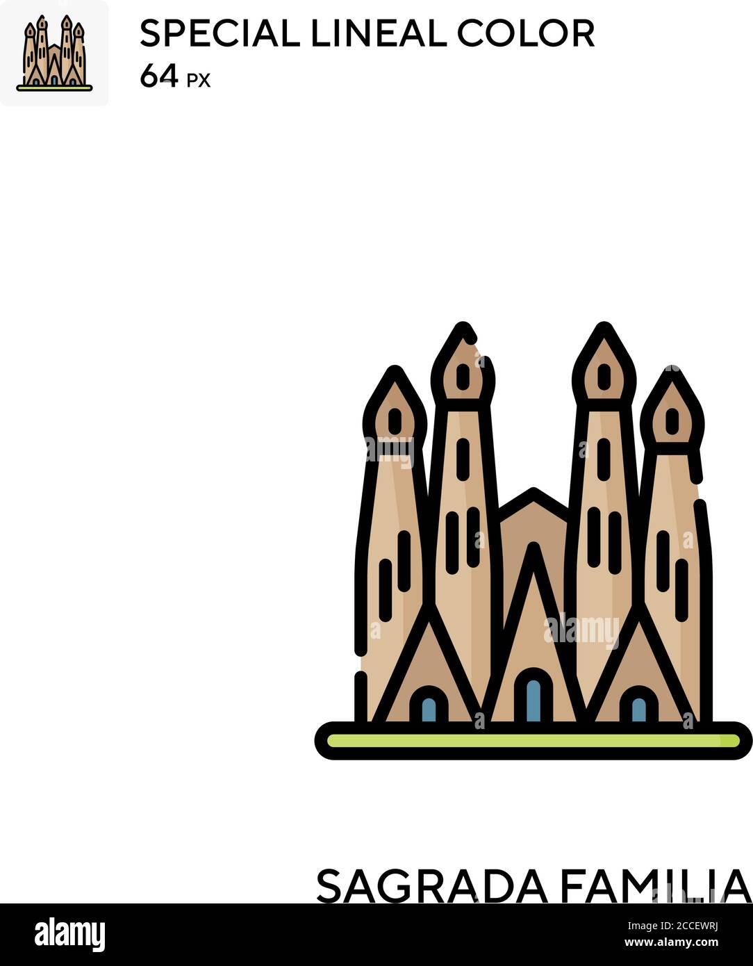 Sagrada familia Special lineal color icon. Illustration symbol design ...