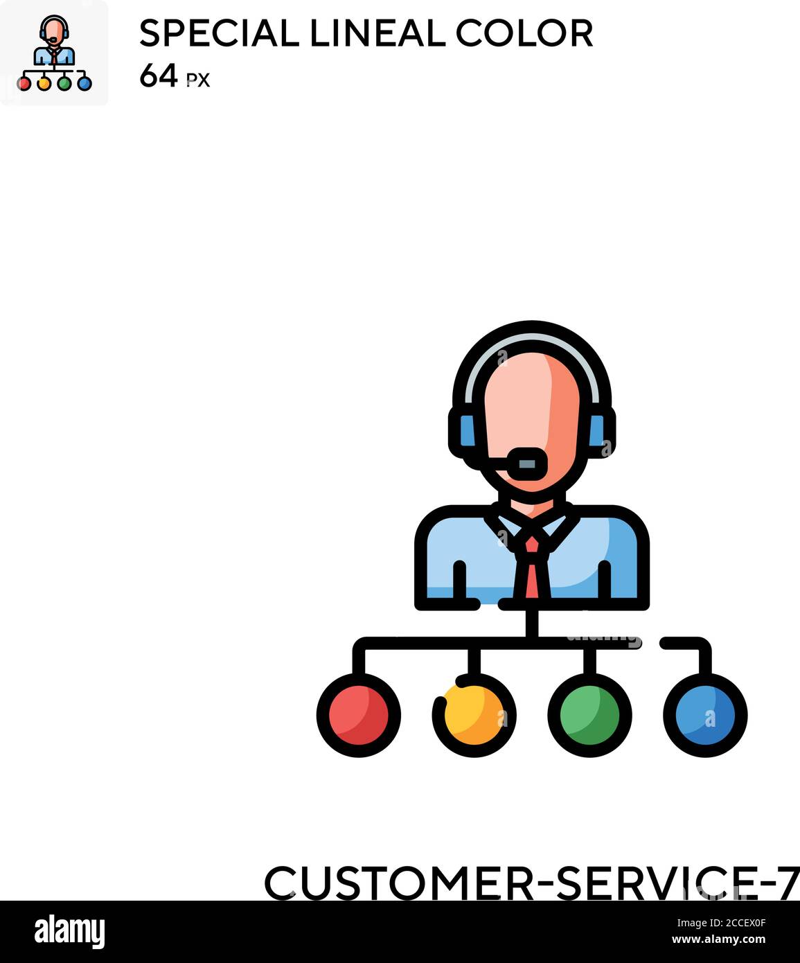 Customer-service-7 Special lineal color icon. Illustration symbol ...