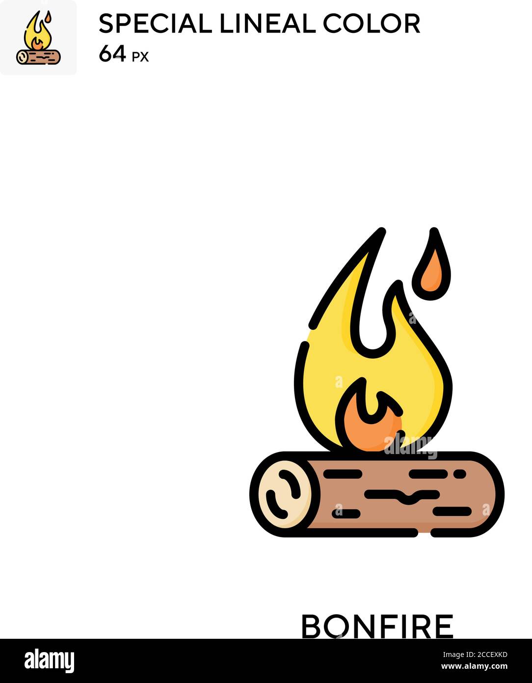 Bonfire Special lineal color icon. Illustration symbol design template ...
