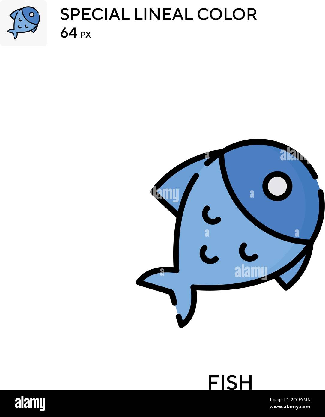Fish Special lineal color icon. Illustration symbol design template for ...
