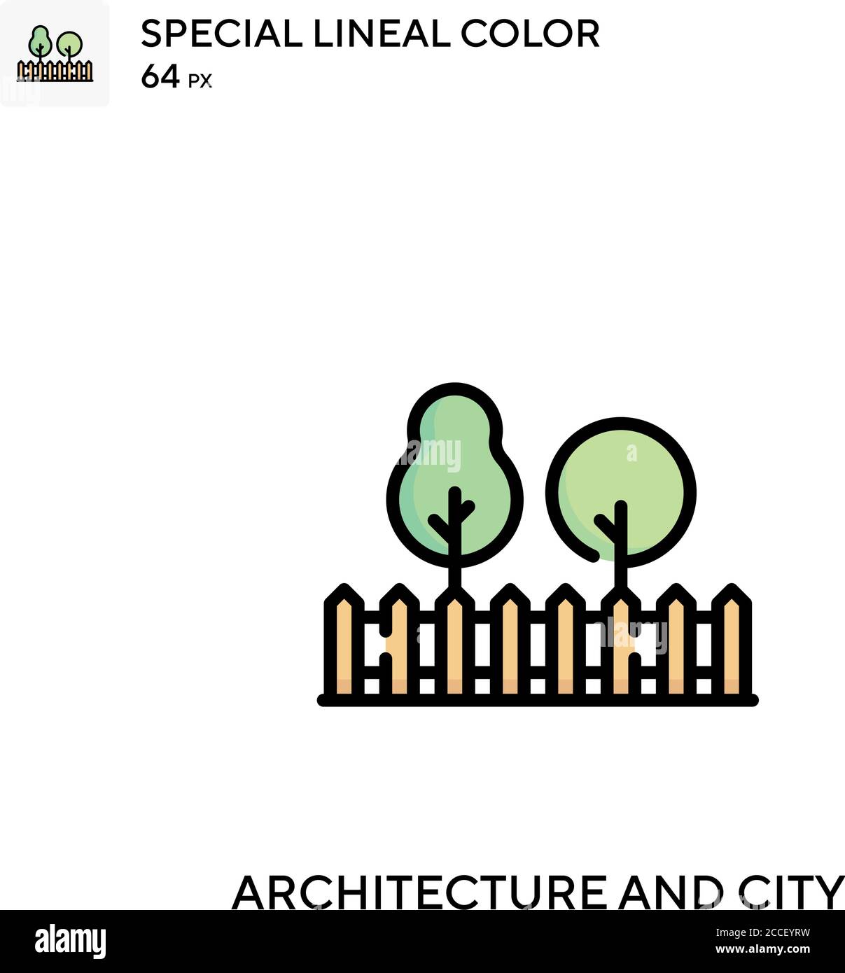 Architecture and city Special lineal color icon. Illustration symbol ...