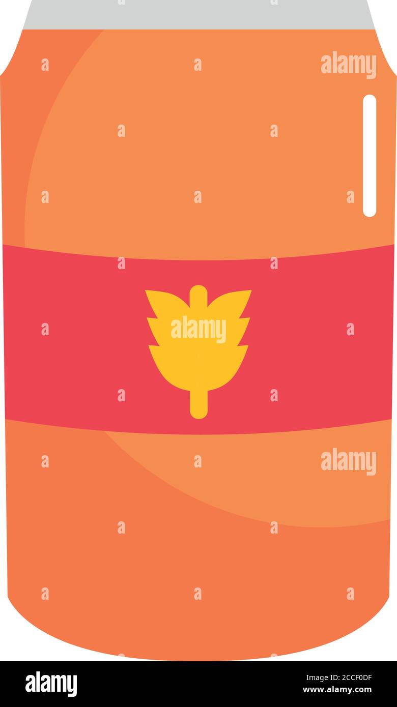 beer can icon over white background, flat style, vector illustration ...